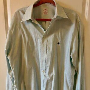Brooks Brothers Solid Green Non Iron button down Size L